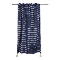 French Blue Slub Stripe Decorative Throw