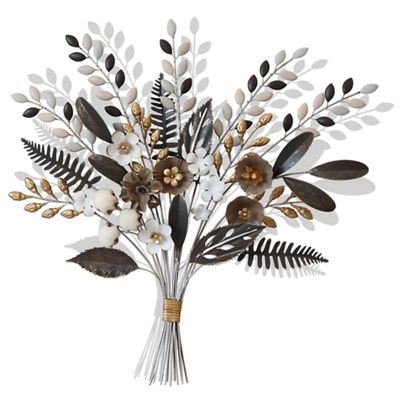 Shining Golden Floral Bouquet Wall Decoration