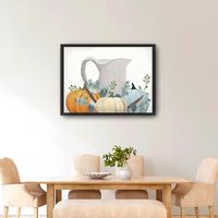 Milk Jug Pumpkins Framed Canvas Art Print