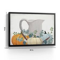 Milk Jug Pumpkins Framed Canvas Art Print