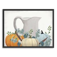 Milk Jug Pumpkins Framed Canvas Art Print