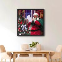 Santa Claus' List Framed Canvas Art Print