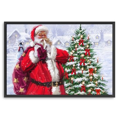 Santa's Sack of Gifts Framed Canvas Art Print