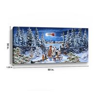 Winter Pets Watching Santa Canvas Art Print