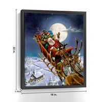 Framed Santa on His Sleigh Giclee Canvas Art Print