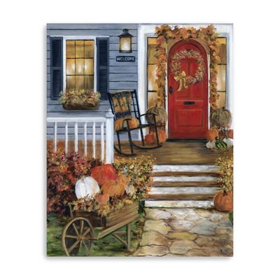 Welcome Fall Porch Canvas Art Print