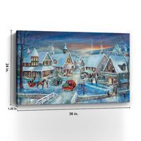 Winter Village Christmas Giclee Canvas Art Print