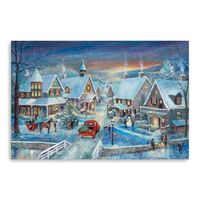 Winter Village Christmas Giclee Canvas Art Print
