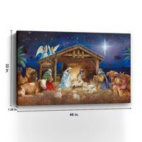 Starry Nativity Christmas Giclee Canvas Art Print