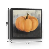 Orange Pumpkin Framed Giclee Canvas Art Print