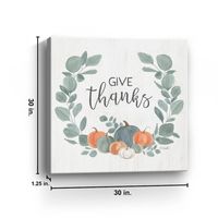 Give Thanks Eucalyptus Pumpkin Giclee Canvas Print