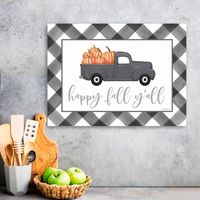 Buffalo Check Happy Fall Truck Giclee Canvas Print