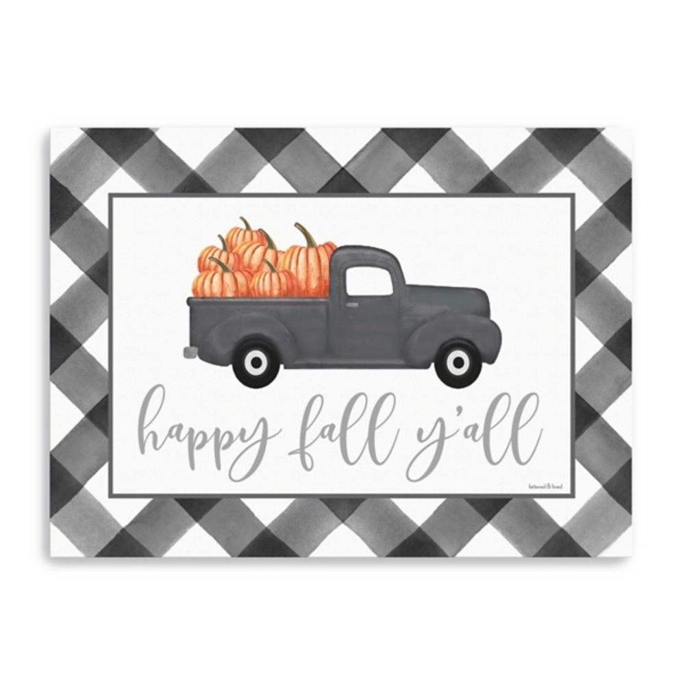 Buffalo Check Happy Fall Truck Giclee Canvas Print