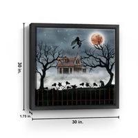Haunted House Flying Canvas Wall Art