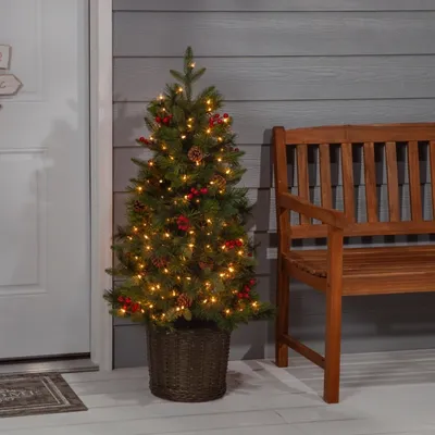 4 ft. Lit Riverton Pine Potted Christmas Tree