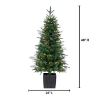 4 ft. Lit Normandy Pine Potted Christmas Tree