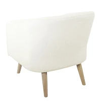 Cream Sherpa Upholstered Barrel Accent Chair