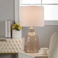 Amber Tinted Glass Jar Table Lamp