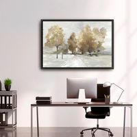 Trail Under The Trees Framed Giclee Canvas Print