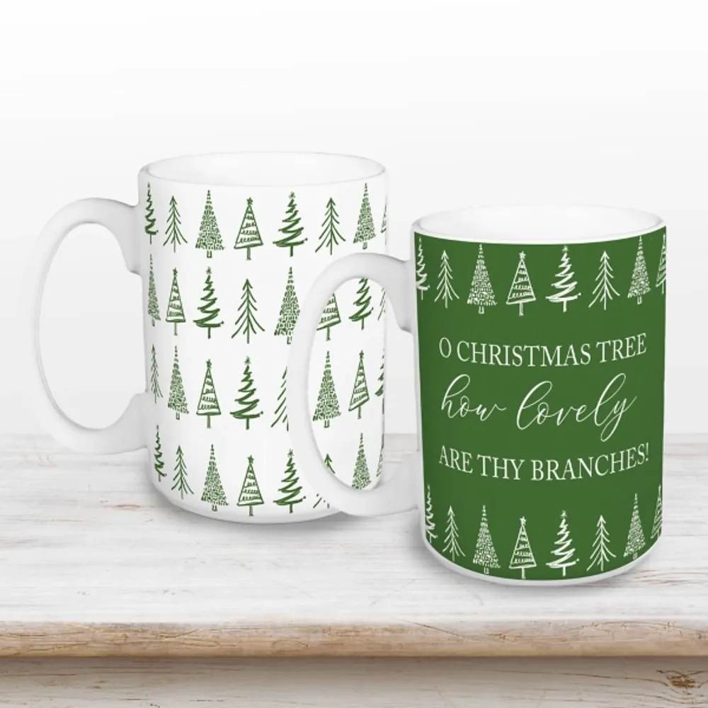 Oh Christmas Tree Mugs, Set of 2