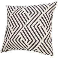 Black and White Maze Stripe Outdoor Pillow