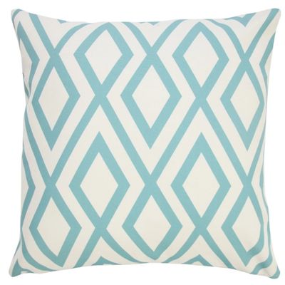 Turquoise Geometric Diamond Outdoor Pillow
