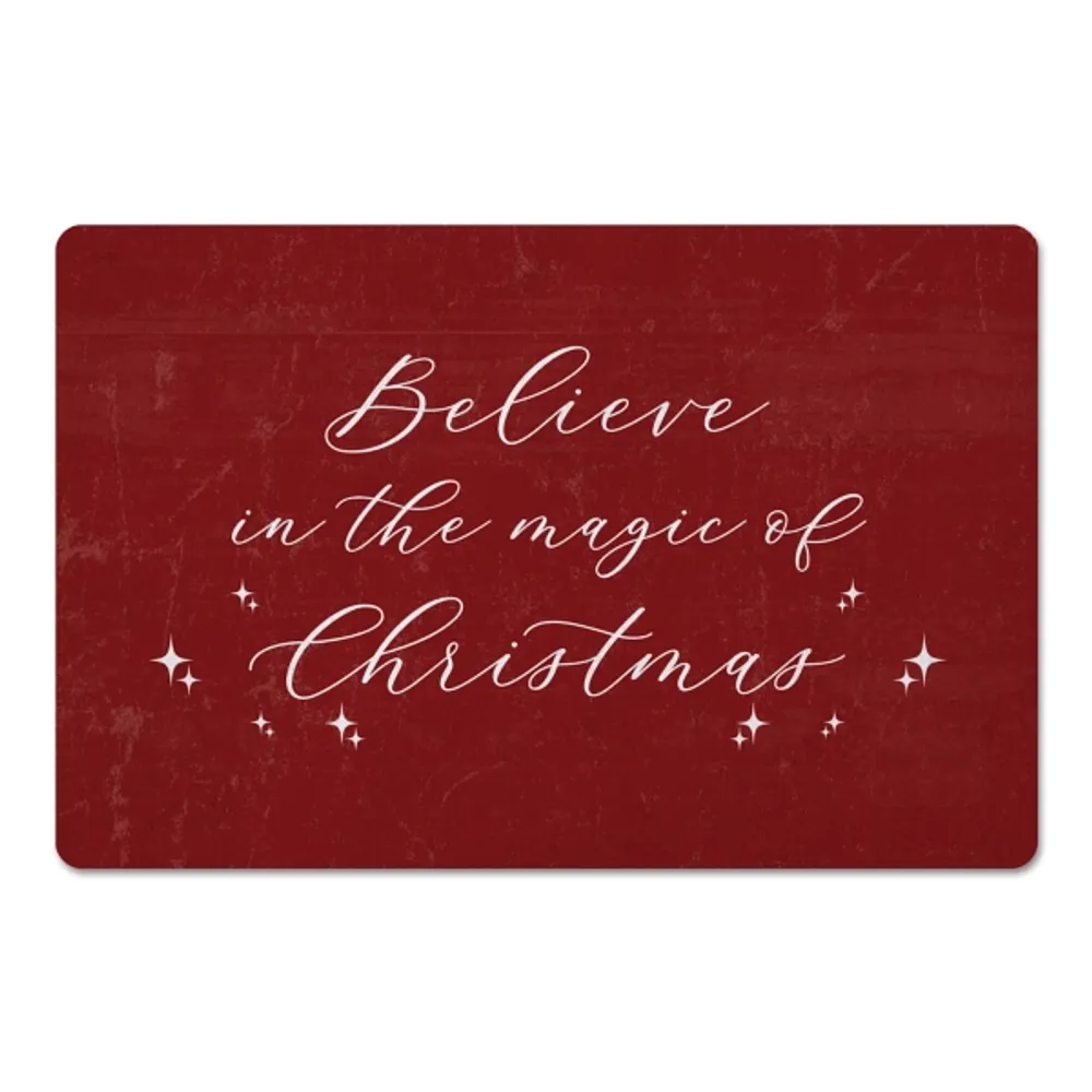 Red Believe in the Magic of Christmas Floor Mat