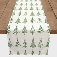 Green Christmas Tree Table Runner