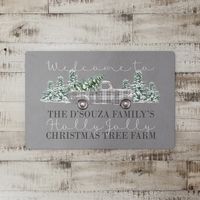 Personalized Christmas Tree Farm Kitchen Mat