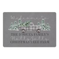 Personalized Christmas Tree Farm Kitchen Mat