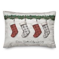 Personalized Stockings Hung on Mantel Pillow