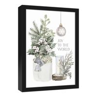 Framed Joy to the World Christmas Canvas Art Print