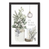 Framed Joy to the World Christmas Canvas Art Print