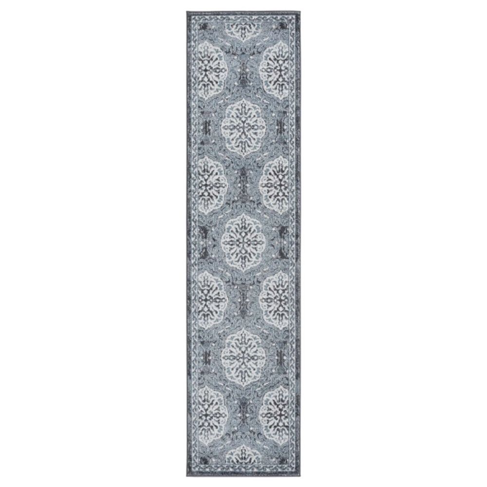 Blue Bordered Medallions Runner