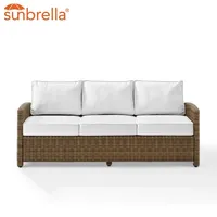 Bren Brown Wicker Sofa with Sunbrella Cushions