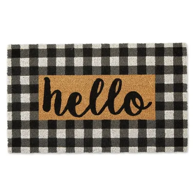 Hello Buffalo Check Doormat