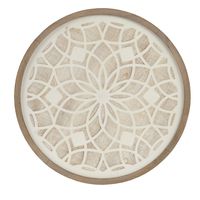 Natural Carved Wood Medallion Round Wall Plaque