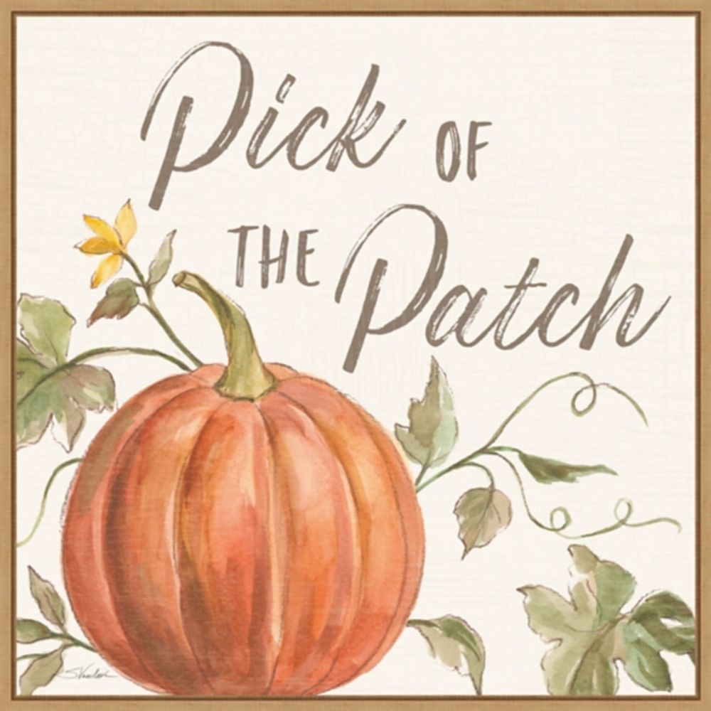 Orange Pick of the Patch Framed Canvas Art Print