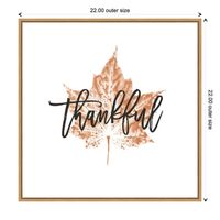 Thankful Leaf Stamp Framed Canvas Art Print