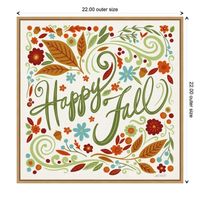 Happy Fall Foliage Swirls Framed Wall Art