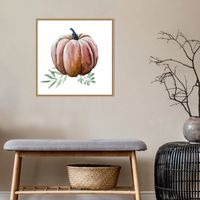 Scenic Pumpkin Watercolor Framed Wall Art