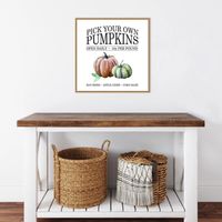 Watercolor Pick Your Own Pumpkins Framed Wall Art