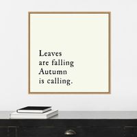 Leaves Are Falling Poem Framed Wall Art