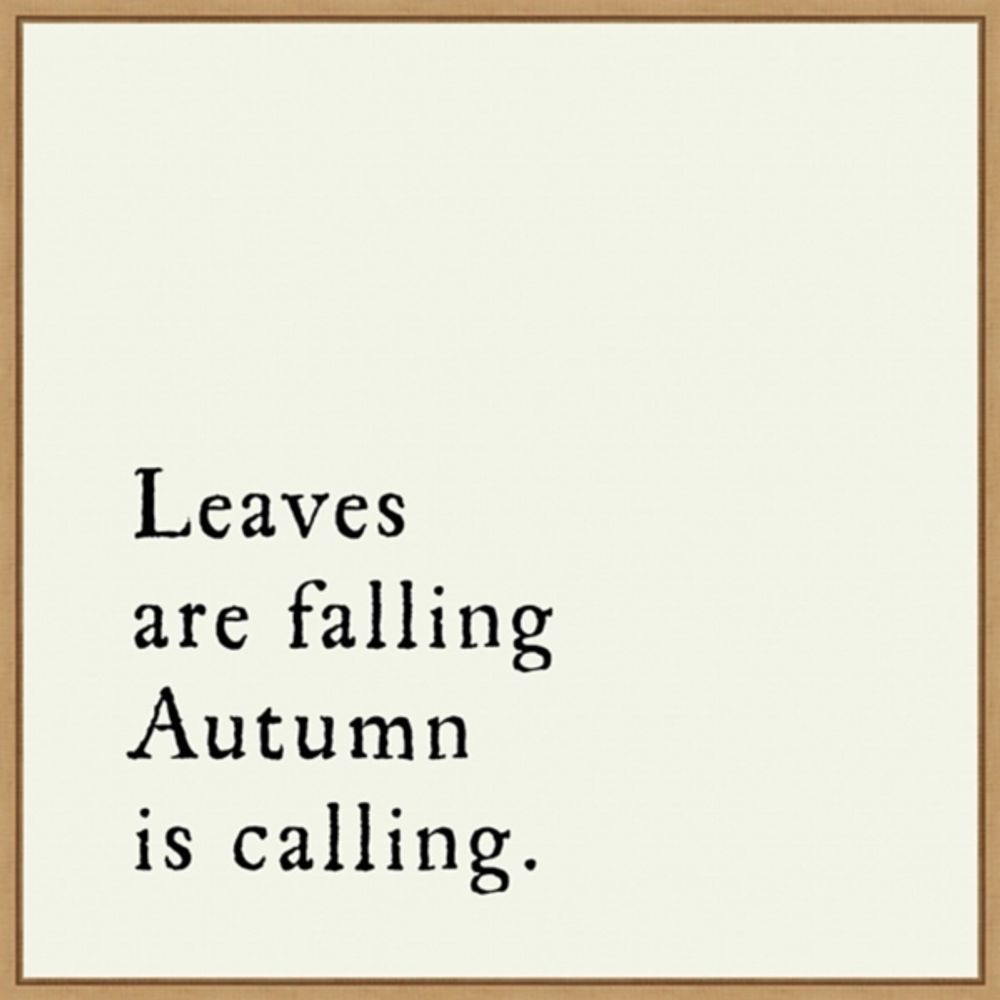 Leaves Are Falling Poem Framed Wall Art