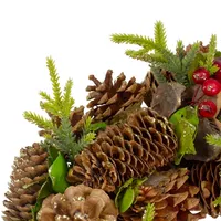 Green and Brown Pinecone Mini Wreath