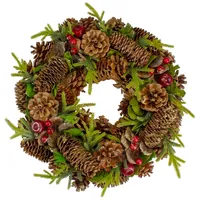 Green and Brown Pinecone Mini Wreath