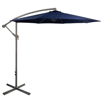 Navy Offset Hand Crank Outdoor Umbrella