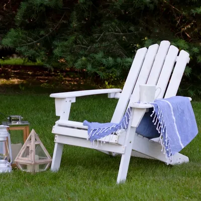 White Folding Wooden Adirondack Chair