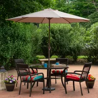 Taupe Tilt Hand Crank Outdoor Umbrella