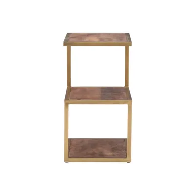 Golden Shelves S-Frame Accent Table